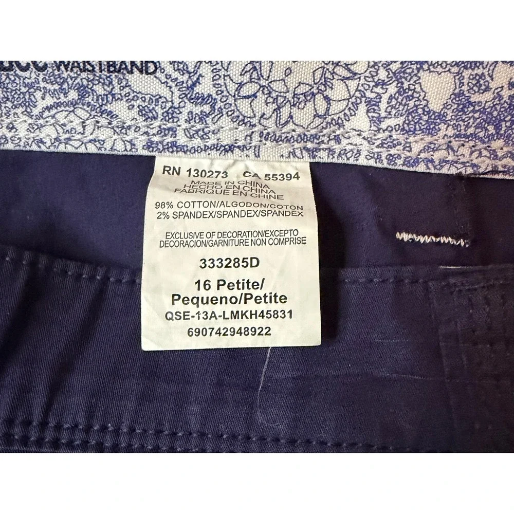 Lee Women Navy Blue Comfort Waistband Cargo Shorts Petite 16 333285D